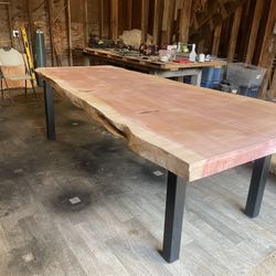 Beautiful Huge Redwood Live Edge Dining Table