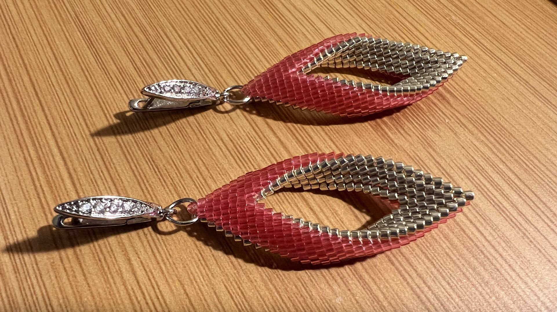 Miyuki delica Folded Peyote Handmade Earrings