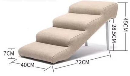 4-Step Pet Stairs Ramp with Fabric Cover