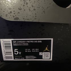 Jordan 4 Black Cats Size 5 Women’s