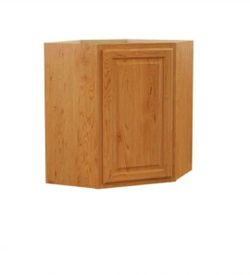 Hampton Bay Hampton 24 in. W x 12 in. D x 30 in. H Assembled Diagonal Corner Wall Kitchen Cabinet in Medium Oak