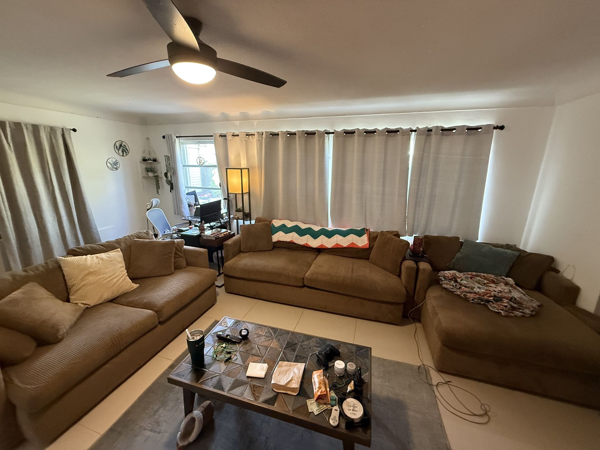 Couch Set - Three Piece City Furniture Couch Set