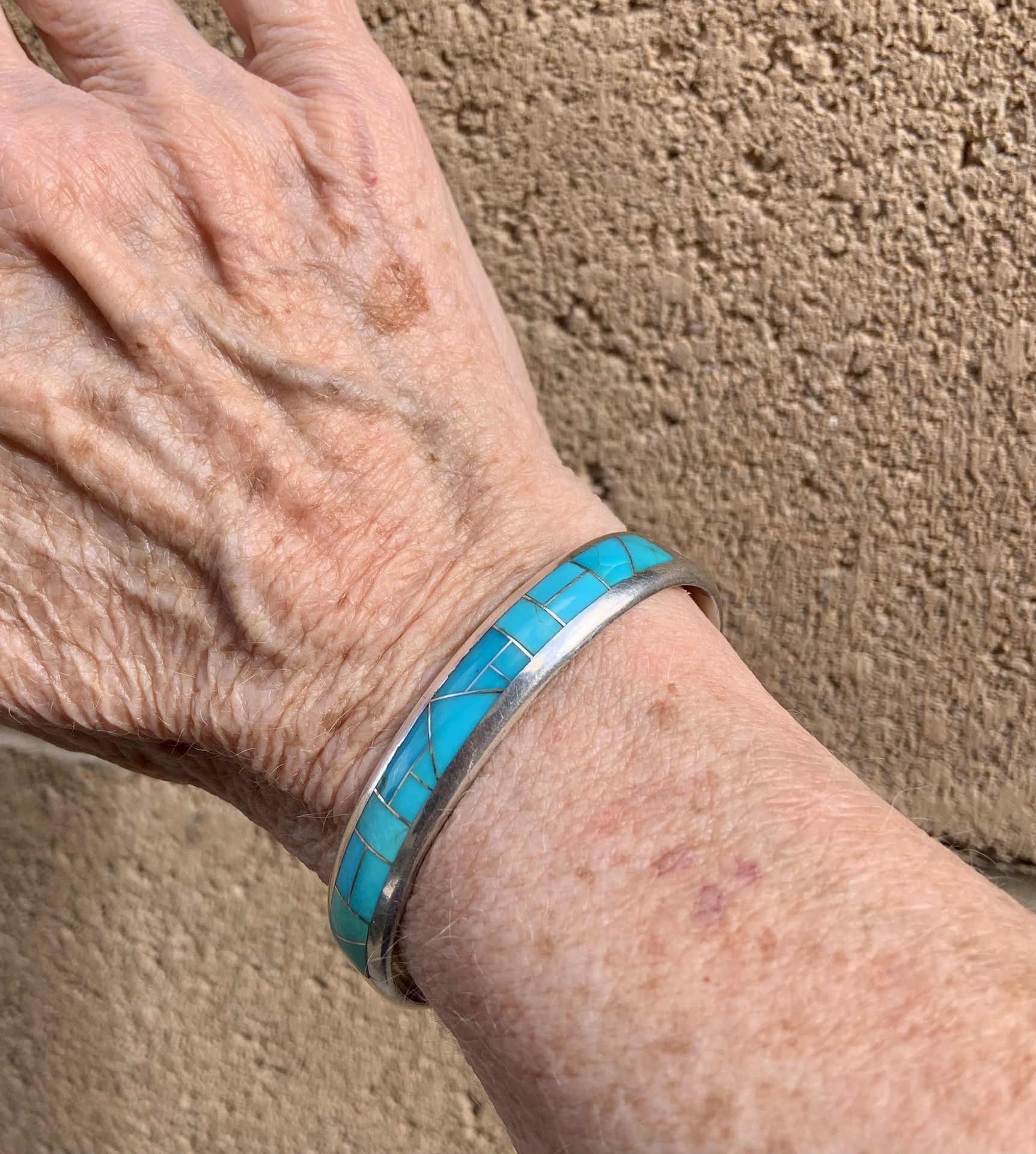 Turquoise Inlay Sterling Cuff