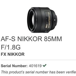Nikkor AF-S 85/1.8G