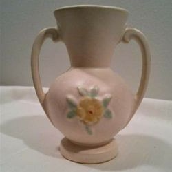 Weller Vintage Two Handled White Vase M-1


