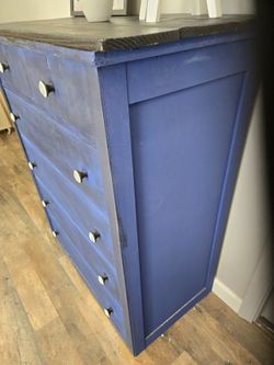 cornflower blue dress for wedding Large French Country Dresser ~ solid tiger oak antique dresser done in –  Reincarnated with Love main image 0