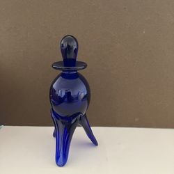 Cobalt Blue Glass Perfume storage 5.5 inches