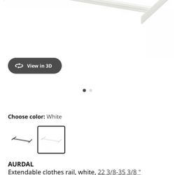 IKEA AURDAL Extendable clothes rail, white, 22 3/8-35 3/8 "