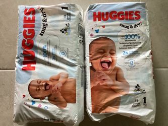 Huggies Baby Diapers Size 1  44ct Sealed Bag- white Disney  $7.00 each 2 available   Huggies Baby Diapers Size 1  33ct  Sealed Bag- red Disney $6.00 e