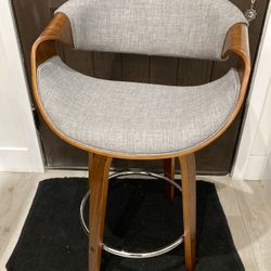 Stylish Gray Wooden Retro Bar Stool