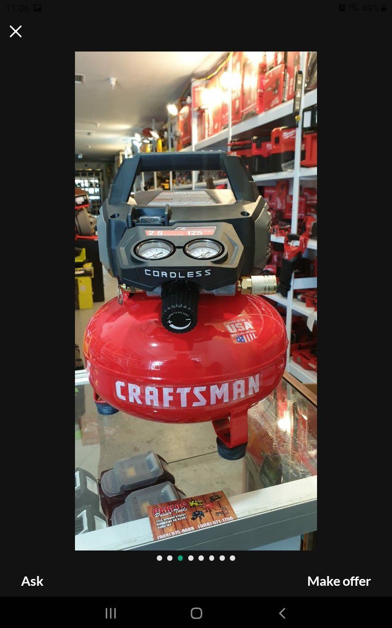 CRAFTSMAN 20V CORDLESS AIR COMPRESSOR BATTERY AND CHARGER 