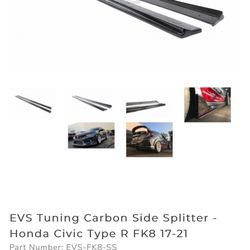 Honda EVS Tuning Carbon Side Splitter - Honda Civic Type R FK8 17-21