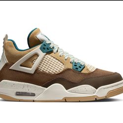 Retro Jordan 4 Style Brown Mustard Blue Sneakers – Premium Air Cushion Comfort Shoes