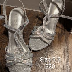 Silver Sparkle Heels