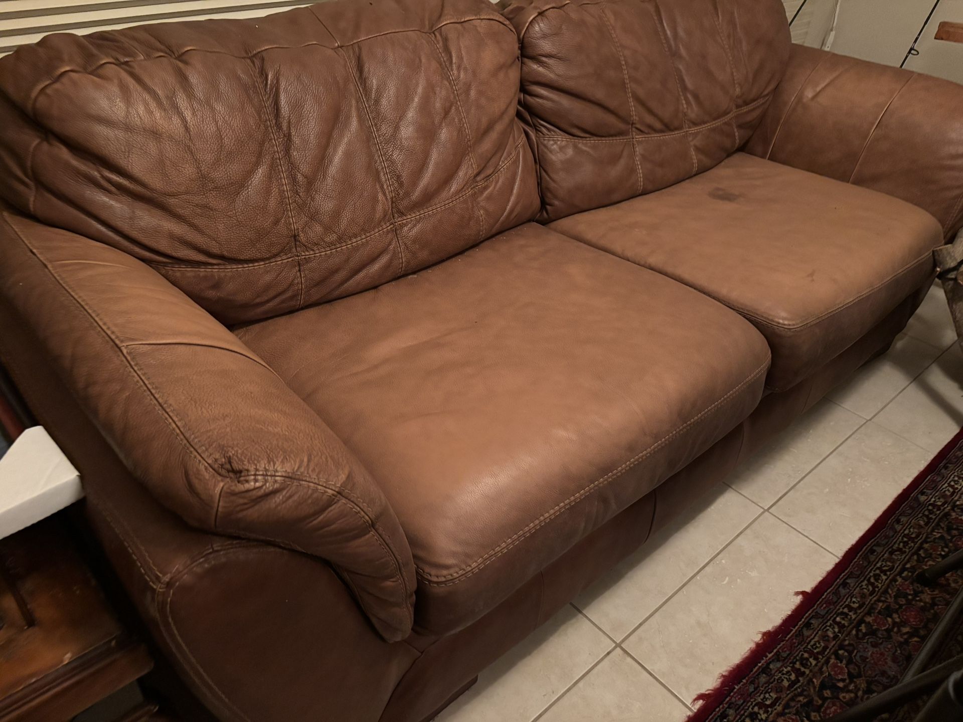 Leather Sofa, Couch Loveseat