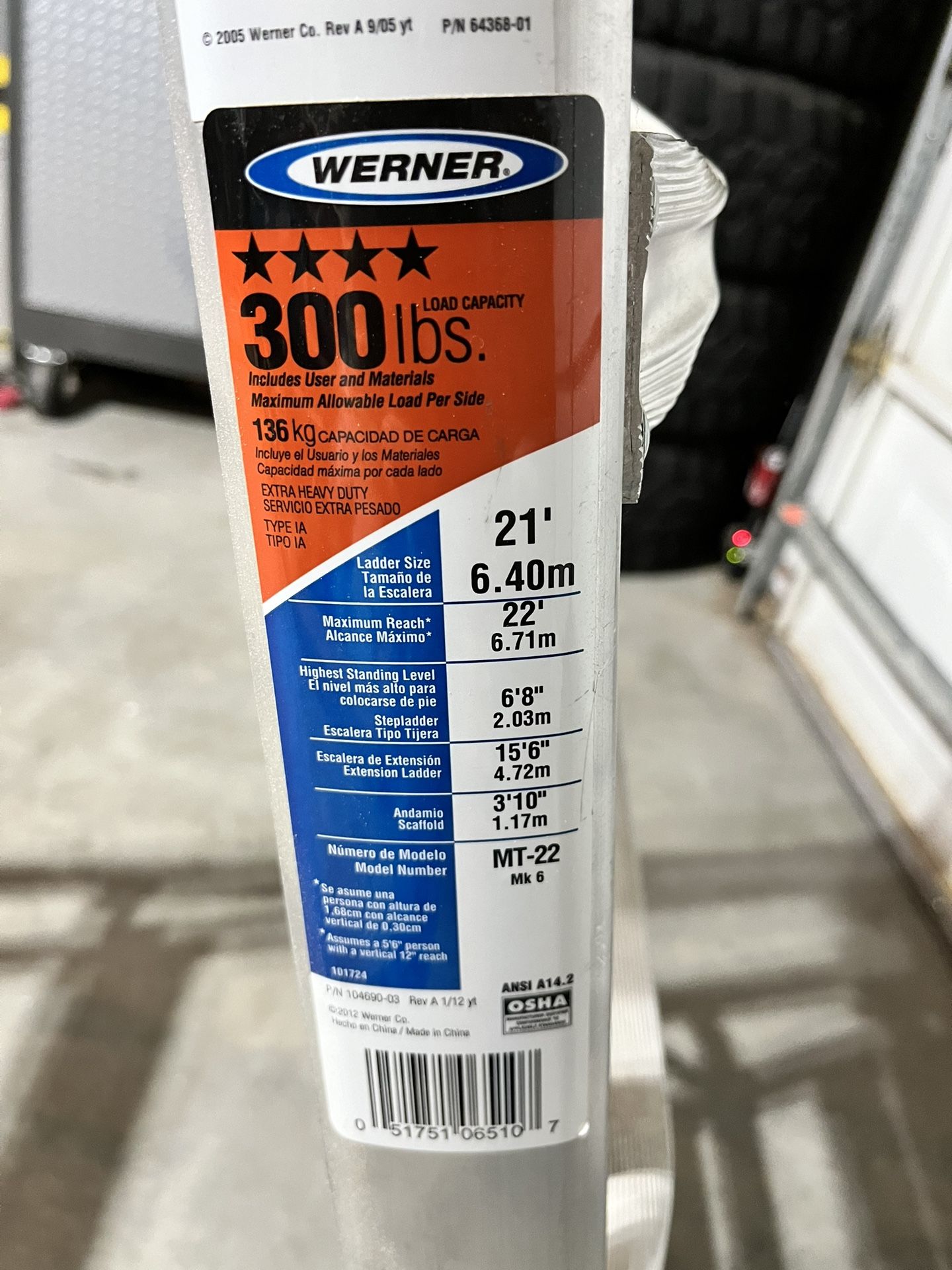 5 in 1 Multi-position ladder- WERNER 21’ 300 Lbs - almost brand new. 