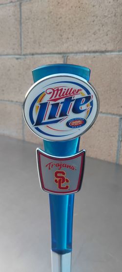 MILLER LITE ( USC ) TAP HANDLE . ( ALSO PLENTY OF NEON SIGNS / LIGHTS AVAILABLE FOR SALE )DODGERS & ANGELS BOBBLEHEADS AVAILABLE.