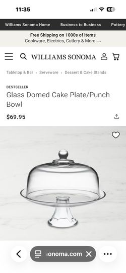 William Sonoma glass cake plate/punch bowl