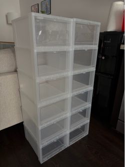 Large Drop Front Shoe Box Translucent QTY 12 ($5 EACH)