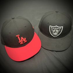 🔥 2 New Era Fitted Hats – LA Dodgers & Raiders 🔥
