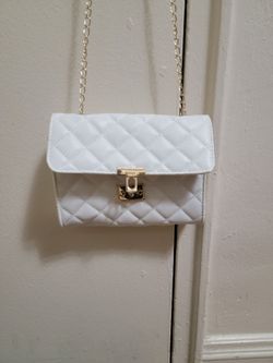 White Quilted Mini Crossbody Bag