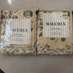 Pair Vintage Waverly Williamsburg Blair Garden Sunshine Fairfield Valance 78”x14”