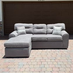 Grey Ashley Sectional With Adjustable Chaise 