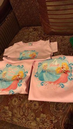 Dishey princess birthday Tshirt (Elsa/frozen, aurora/sleeping beauty)