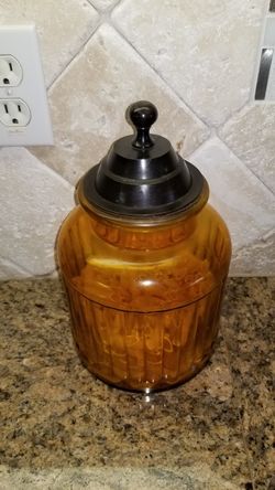 Amber Ginger Glass Canister