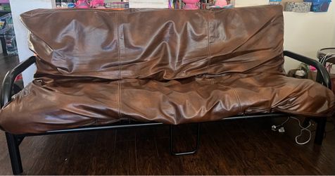 Metal Futon w/ Leather Cover