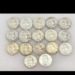 37 Benjamin  Franklin  Half Dollars 
