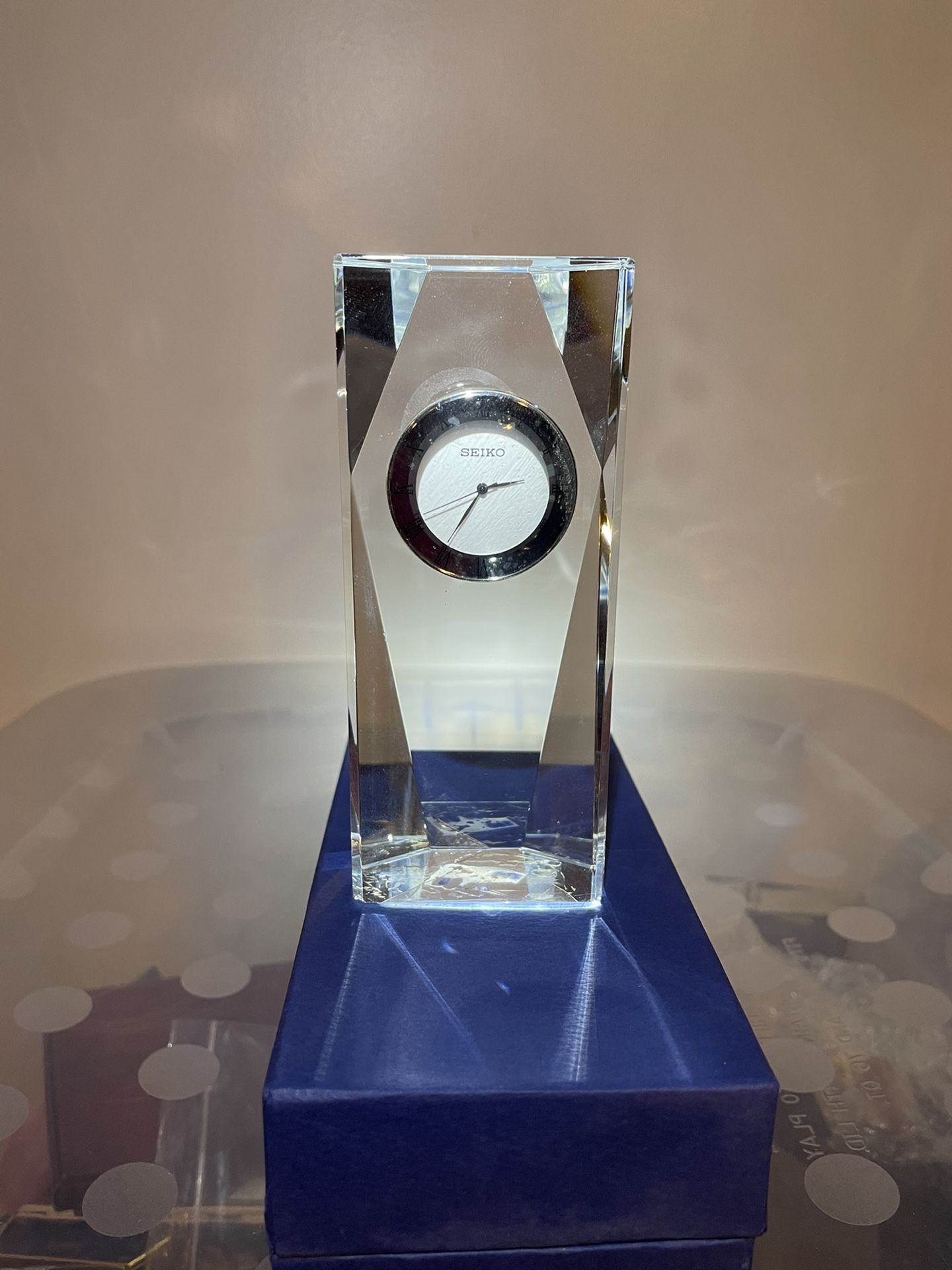 Tall Glass SEIKO Clock