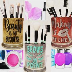 Makeup brush holders