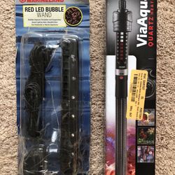 Aquarium Heater And Red Led Bubble 