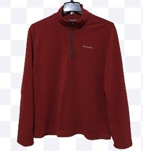 Eddie Bauer Fleece Sweater Men’s 1/4 Zip Pullover Mock Neck Size L Red