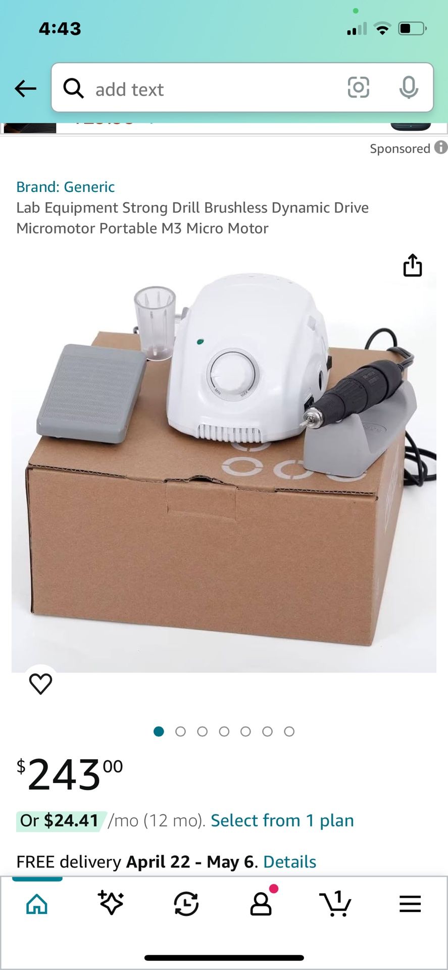 Lab Equipment Strong Drill Brushless Dynamic Drive Micromotor Portable M3 Micro Motor