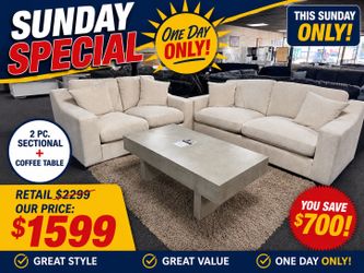 Beige Sofa & Loveseat. 🚚WE DELIVER🚚