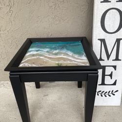 Ocean Epoxy Side Table 