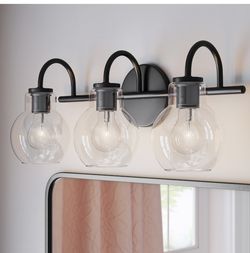 Quoizel Melbourne 20-in 3-Light Matte Black Transitional Vanity Light