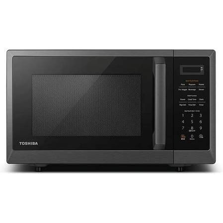 Toshiba 0.9 cu. ft. 900W Countertop Microwave in Black Stainless Steel