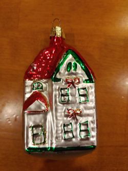 Glass House Russian Czech Ornament Figurine Tree Trim Vintage
