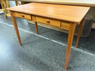 PBJ MOBLER Made in Denmark Teak 2-Drawer Desk w/ Wood Pulls