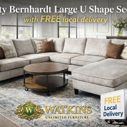 🔥 Quality Bernhardt Large U-Shape Sectional + Coffee Table – FREE Delivery 🔥