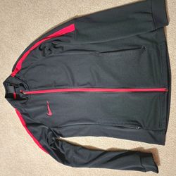 Black Nike jacket with small red stripe Size Smol 