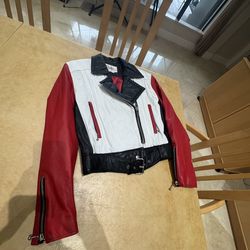 PRICE DROP: VTG 90s NW/OT LINED, CALFSKIN LEATHER BIKER JKT, LEATHER WAREHOUSE,L