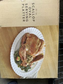 21 Inch Scallop Oval Serving Platter