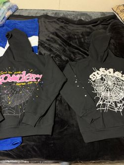 Sp5der Black Graphic Hoodies – Set of 2