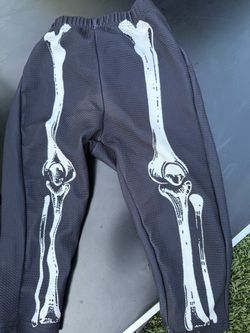 Black Skeleton Bone Print Sweatpants