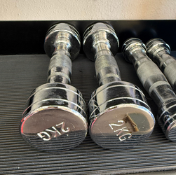 Pair 2kg(4.4lb) Chrome Dumbbells