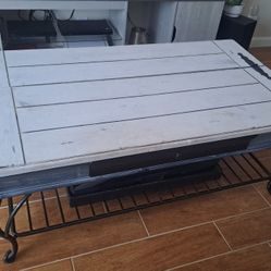 Washed out white Teak Wood coffee Table $199